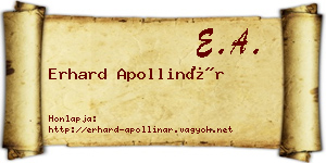 Erhard Apollinár névjegykártya